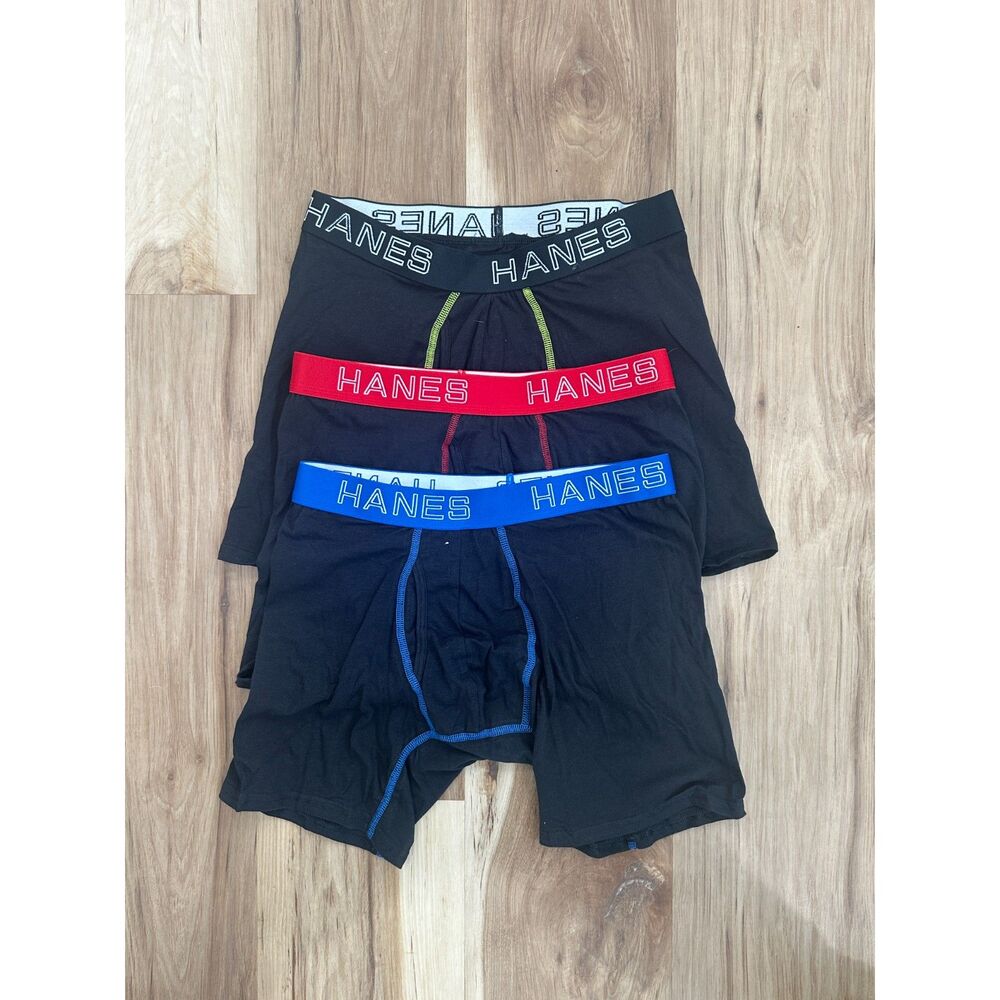NWOT Hanes Most Comfortable Boxer Briefs 3 Pack Size Medium